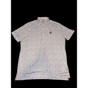 Johnnie-O XL Polo Shirt Featherweight Short Sleeve White Martini Drinks TFC Golf